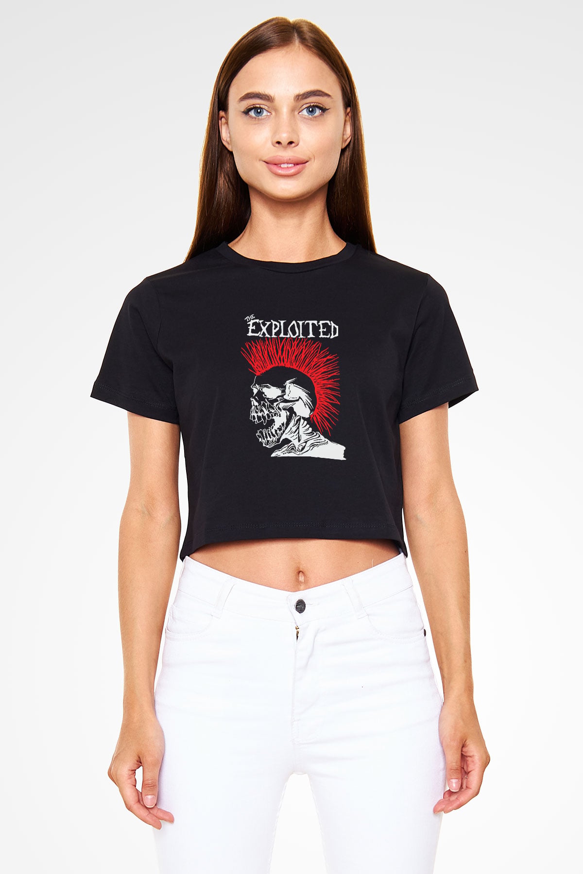 The Exploited Siyah Crop Top Tişört