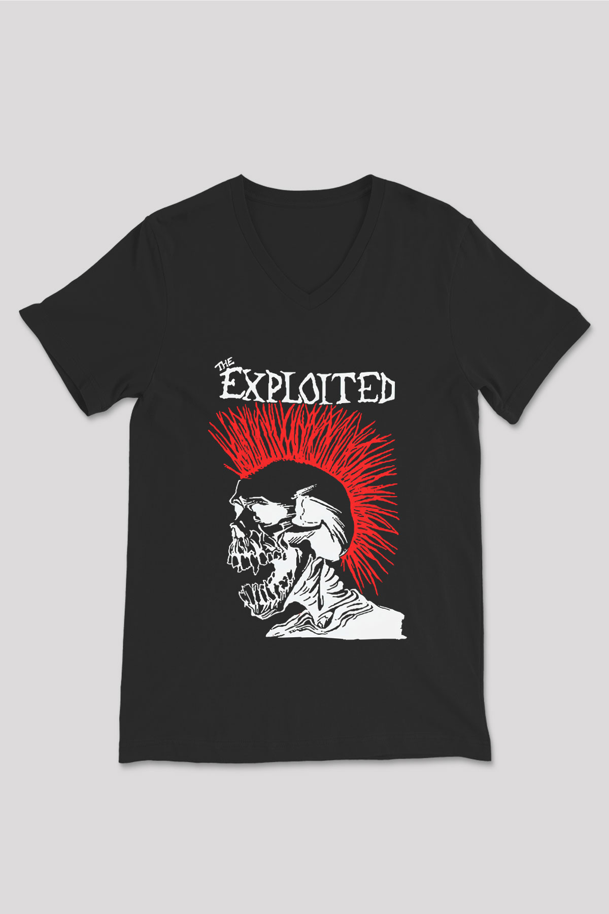 The Exploited Siyah Unisex V Yaka Tişört T-Shirt