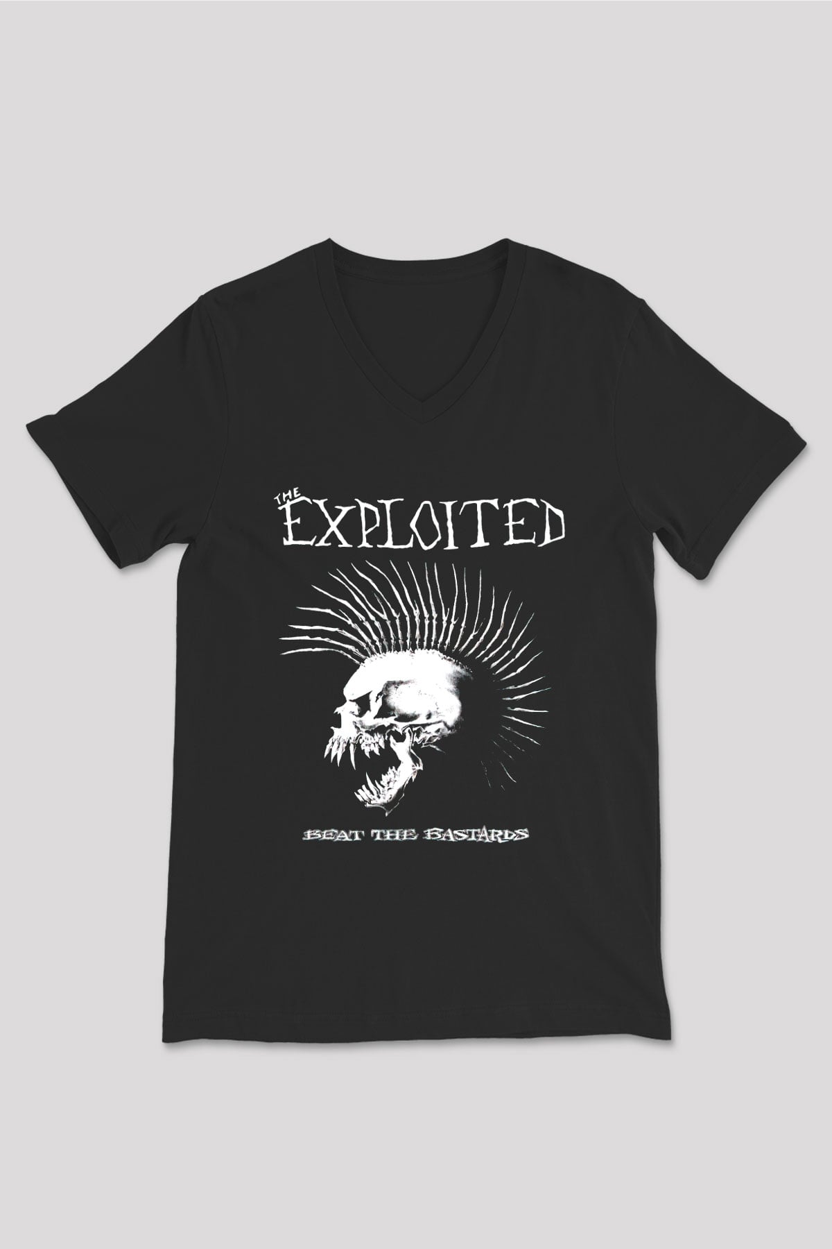 The Exploited Siyah Unisex V Yaka Tişört T-Shirt
