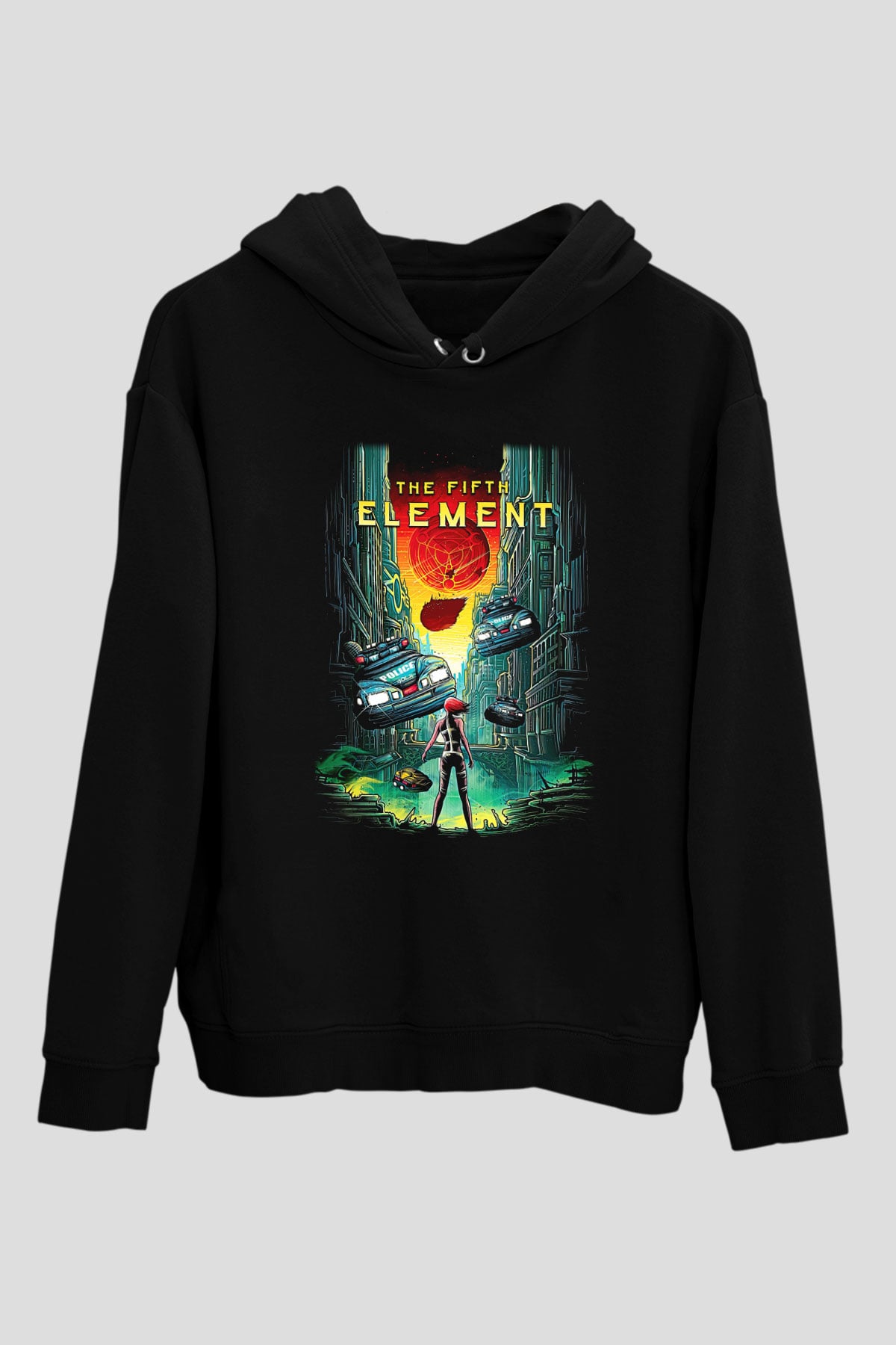 The Fifth Element Siyah Unisex Kapüşonlu Sweatshirt