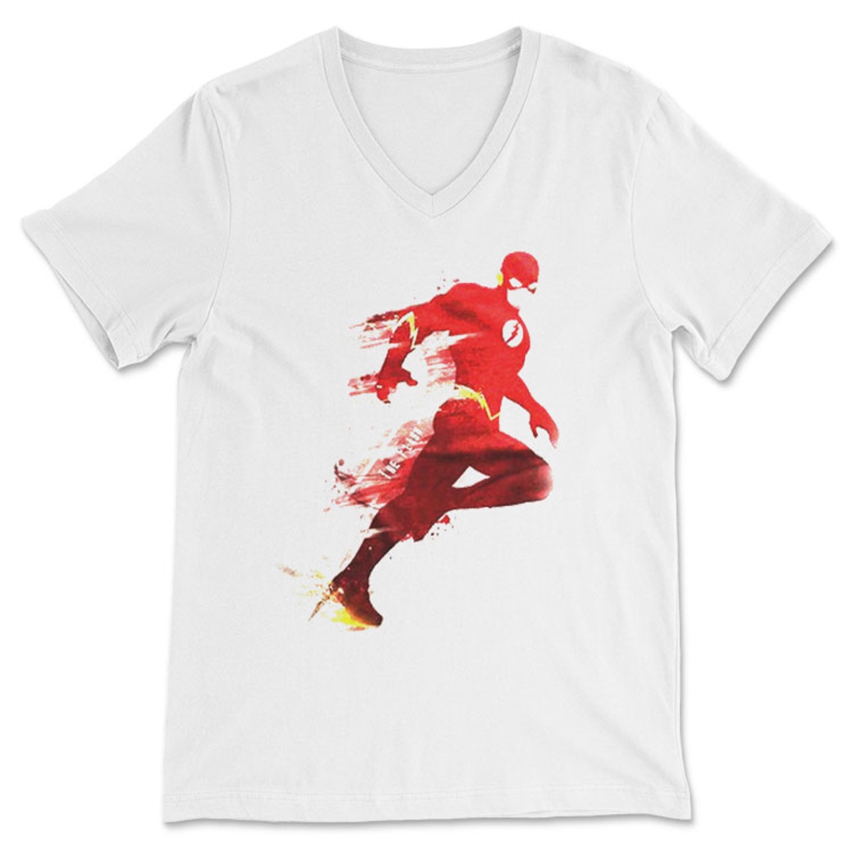 The Flash Beyaz V Yaka Tişört Unisex T-Shirt