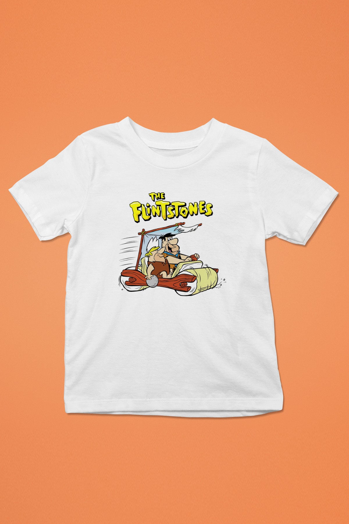 The Flintstones Taş Devri Baskılı Beyaz Unisex Çocuk Tişört