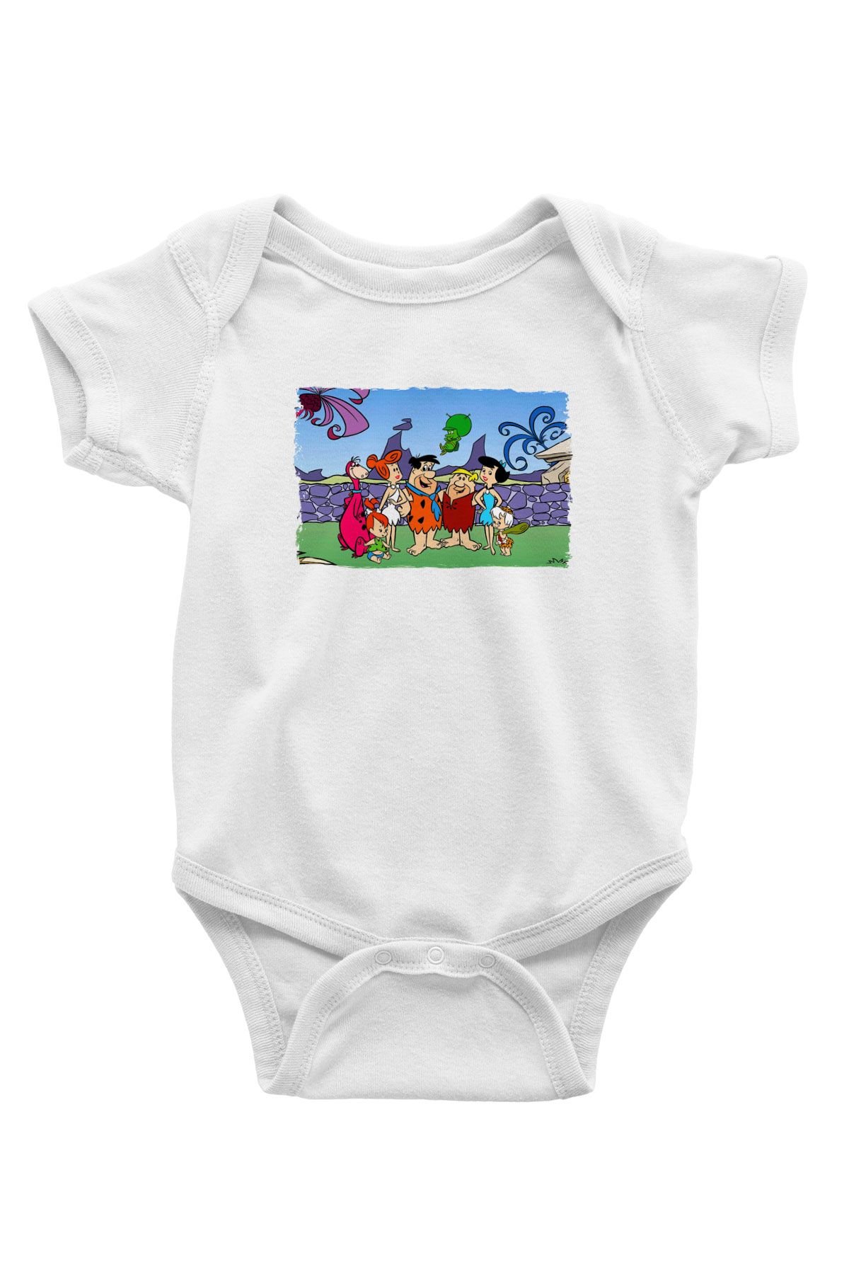 The Flintstones Taş Devri Beyaz Bebek Body - Zıbın