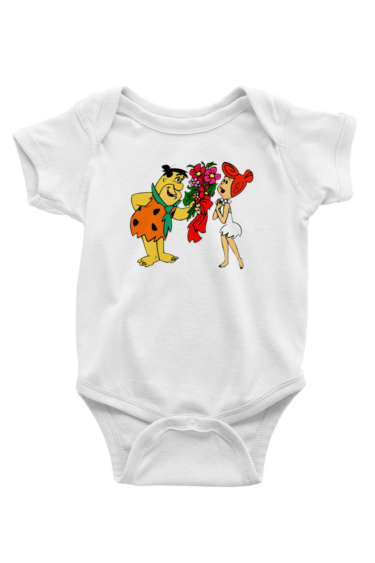The Flintstones Taş Devri Beyaz Bebek Body - Zıbın