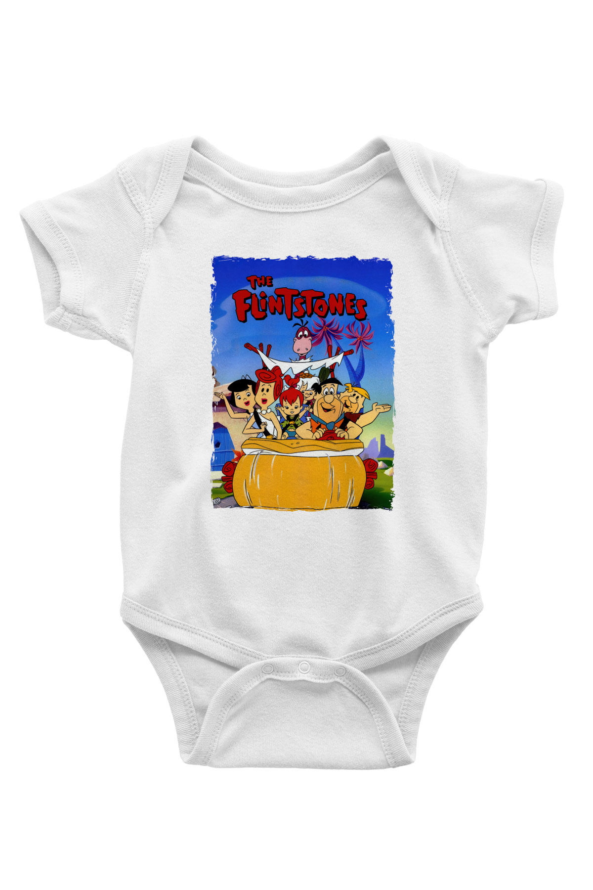 The Flintstones Taş Devri Beyaz Bebek Body - Zıbın