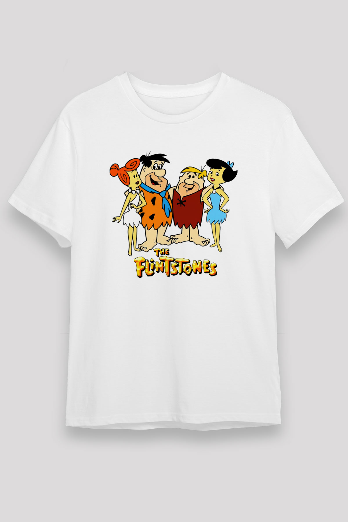 The Flintstones Taş Devri Beyaz Unisex Tişört
