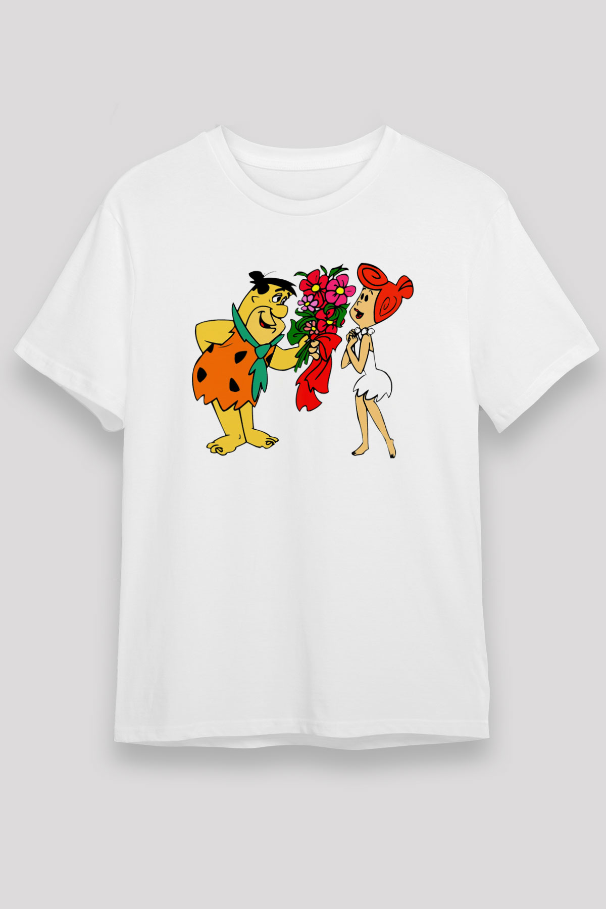 The Flintstones Taş Devri Beyaz Unisex Tişört