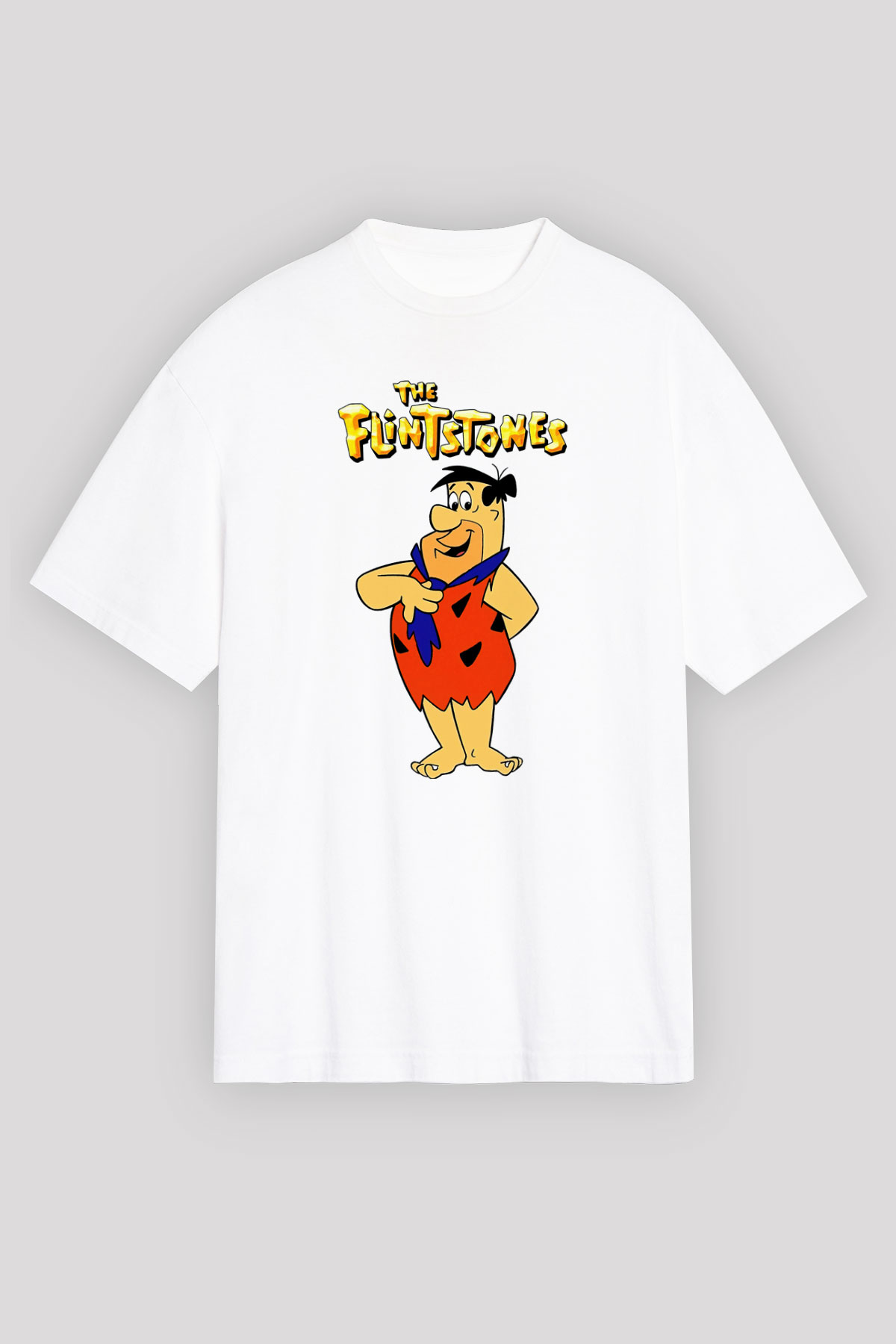 The Flintstones Taş Devri Beyaz Unisex Tişört