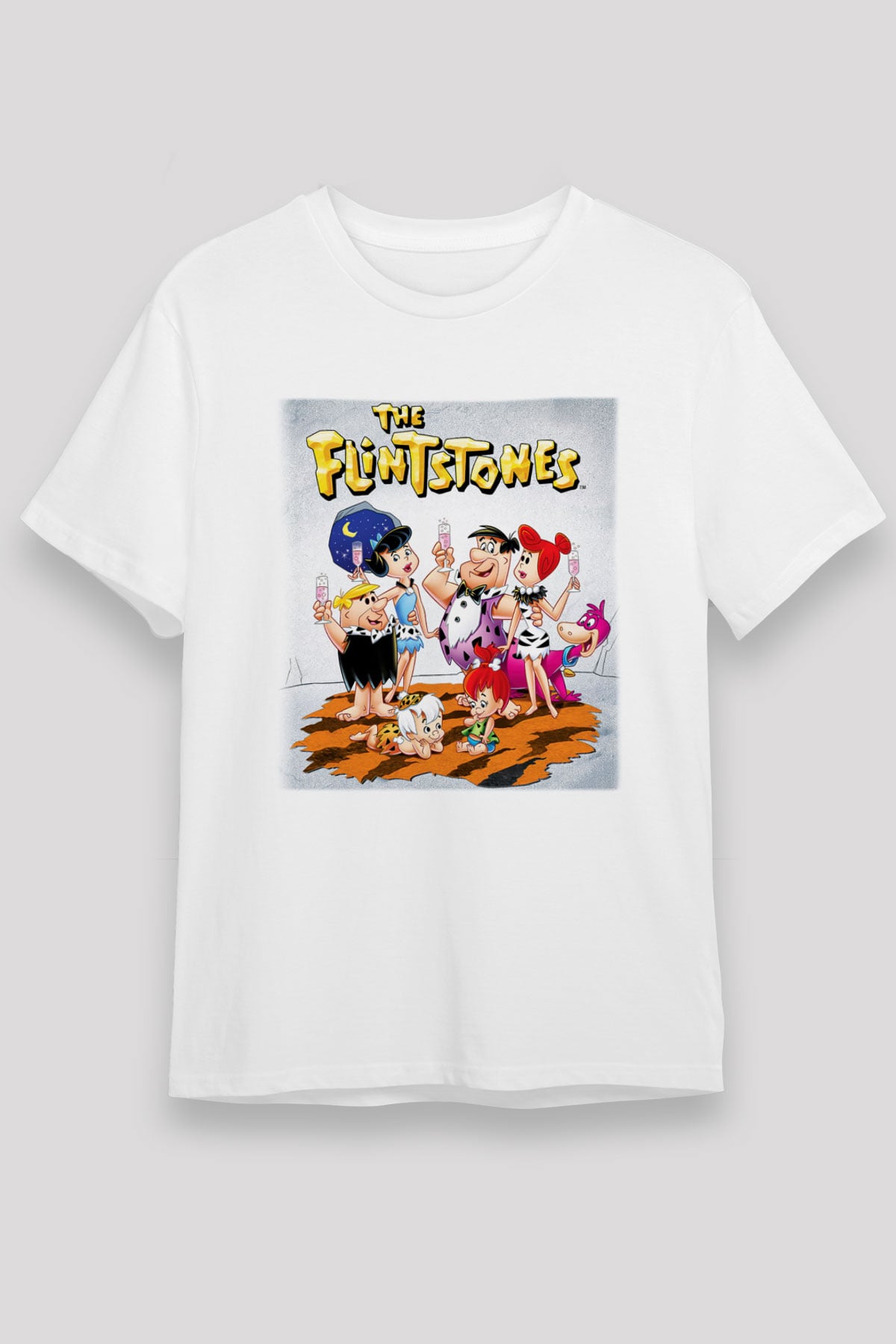 The Flintstones Taş Devri Beyaz Unisex Tişört