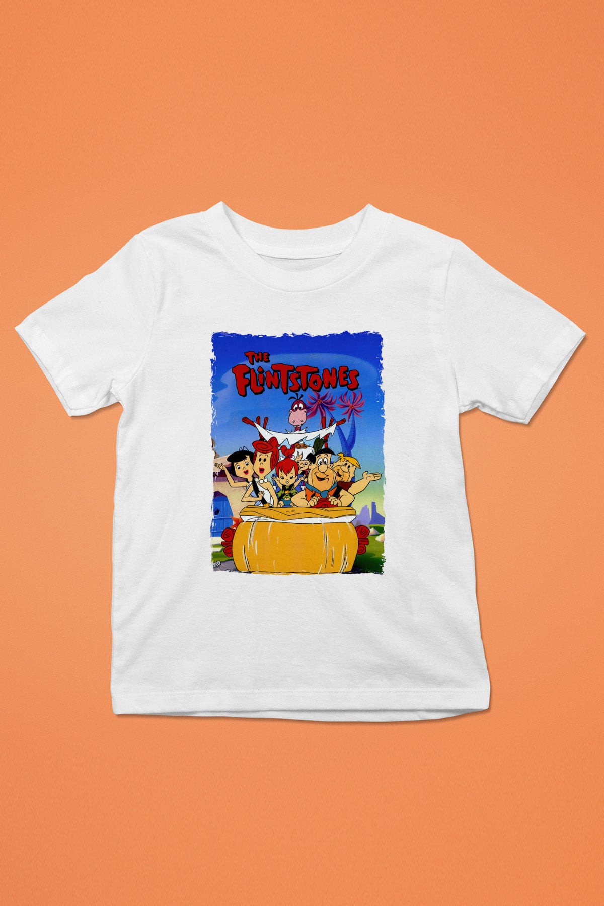 The Flintstones Taş Devri Beyaz Unisex  Çocuk Tişört