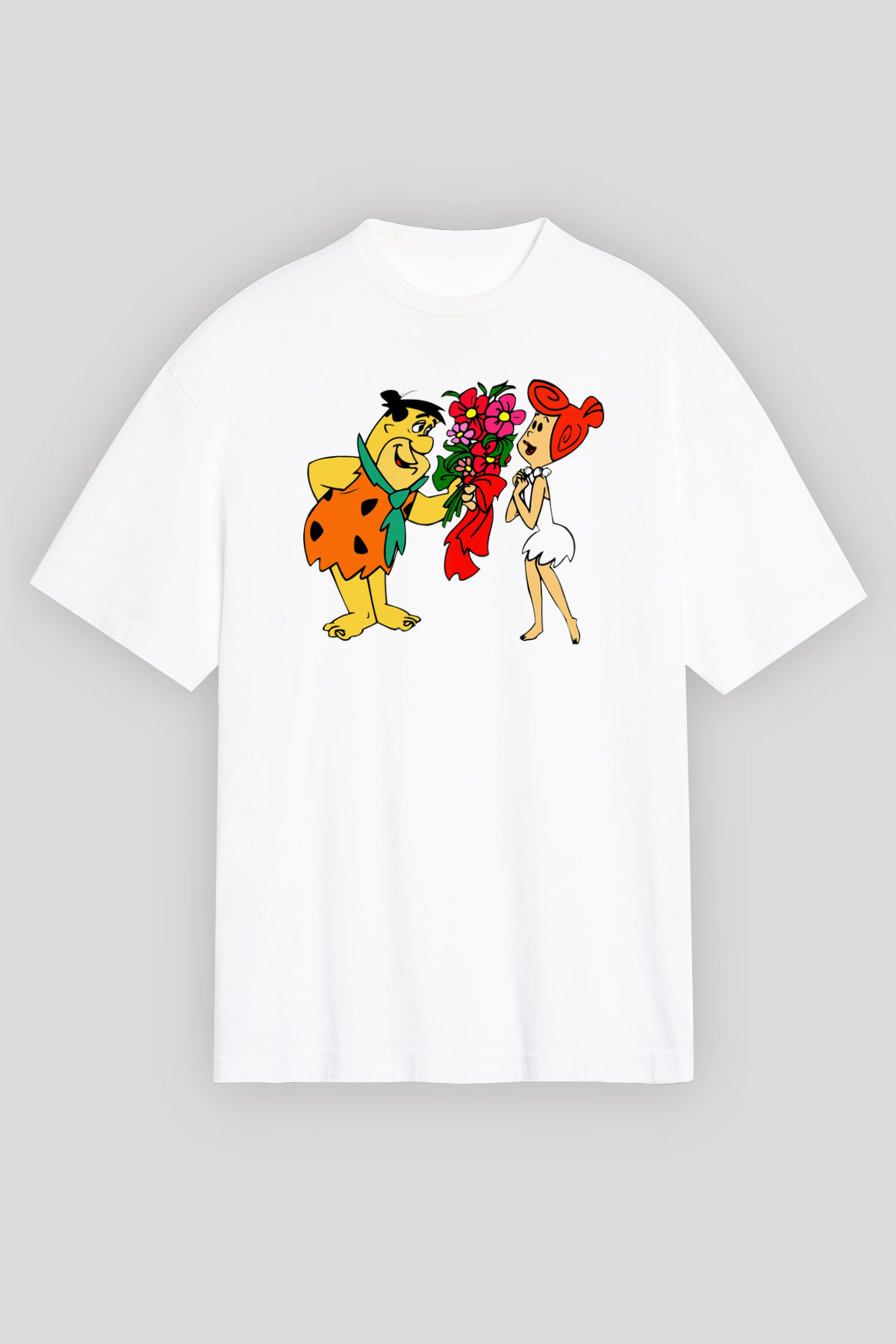 The Flintstones Taş Devri Beyaz Unisex Tişört