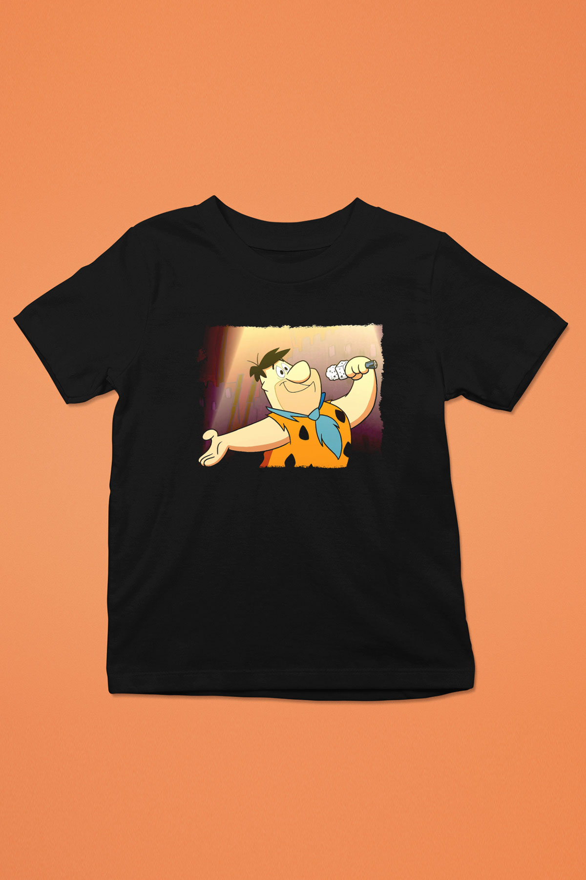 The Flintstones Taş Devri Siyah Unisex  Çocuk Tişört