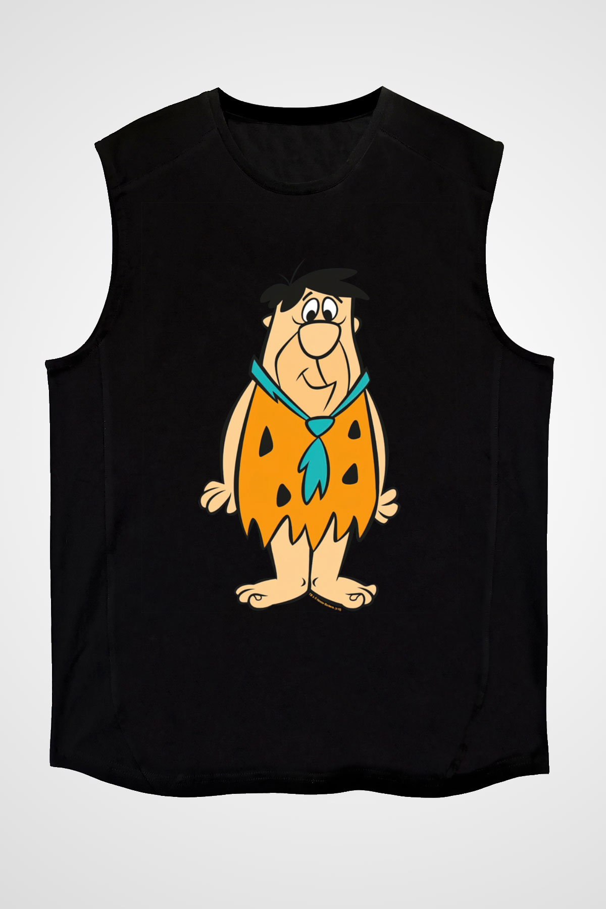 The Flintstones Taş Devri Siyah Unisex  Kolsuz Tişört