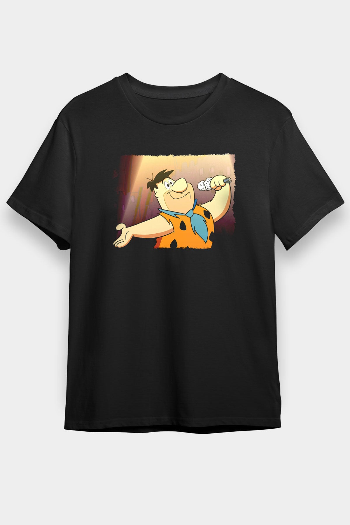 The Flintstones Taş Devri Siyah Unisex Tişört