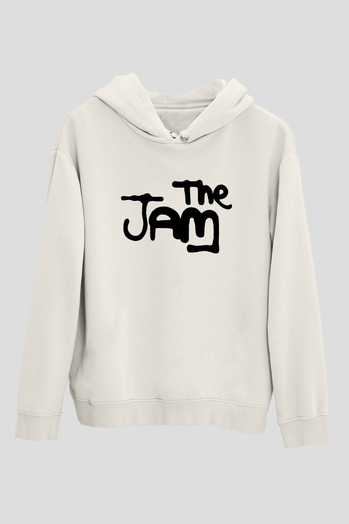 The Jam Beyaz Unisex Kapşonlu Sweatshirt
