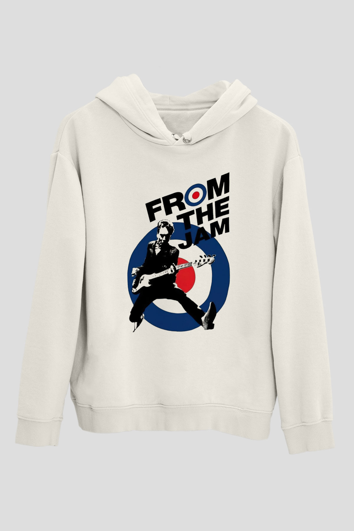The Jam Beyaz Unisex Kapşonlu Sweatshirt