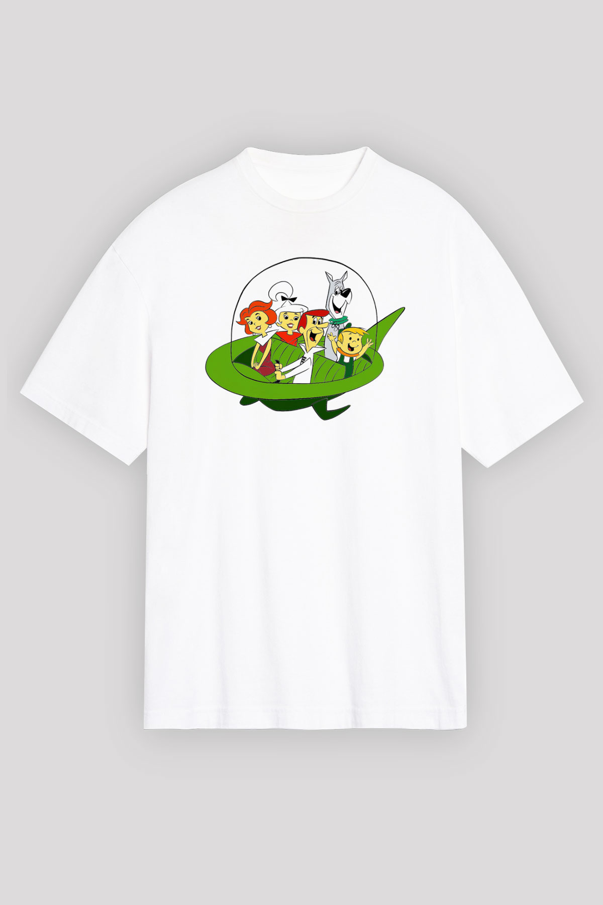 The Jetsons Jetsonlar Beyaz Unisex Oversize Tişört