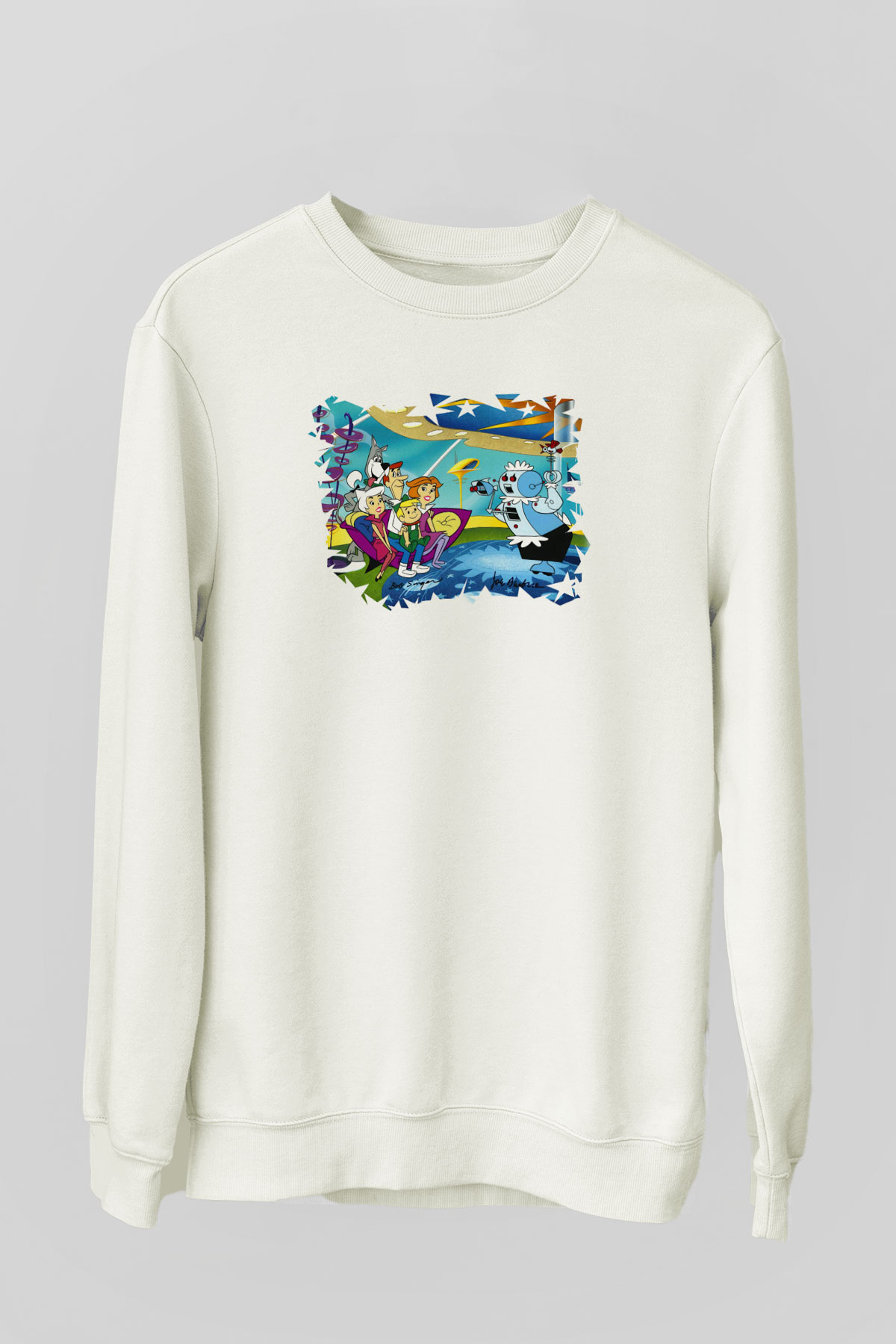 The Jetsons Jetsonlar Beyaz Unisex Sweatshirt