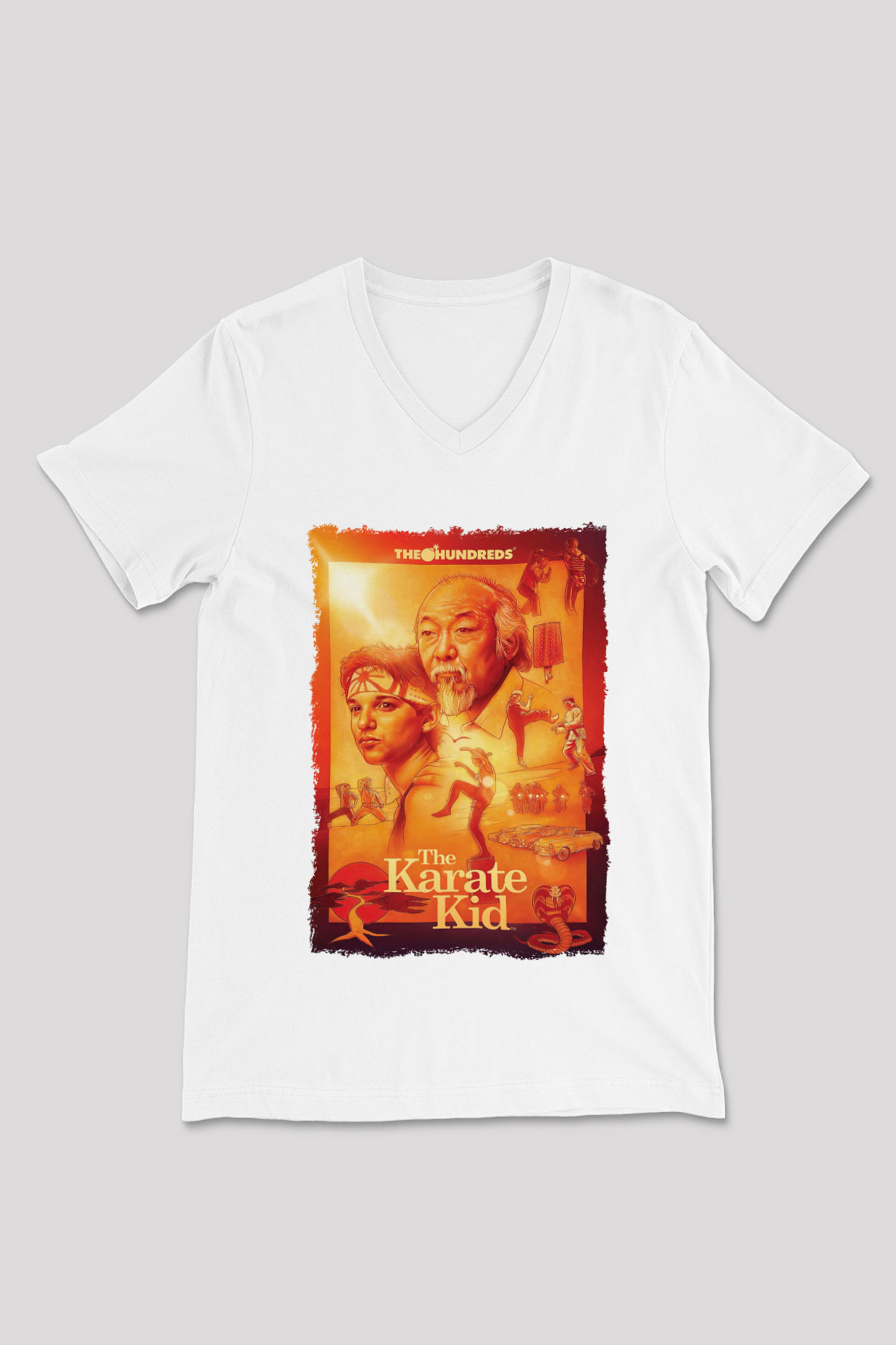 The Karate Kid Beyaz Unisex V Yaka Tişört