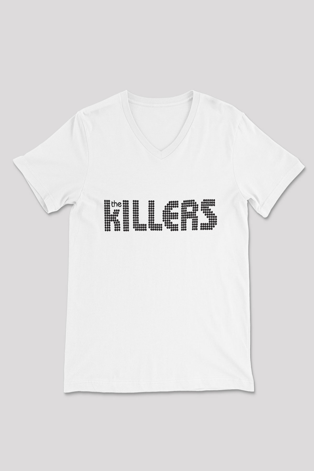 The Killers Beyaz Unisex V Yaka Tişört T-Shirt