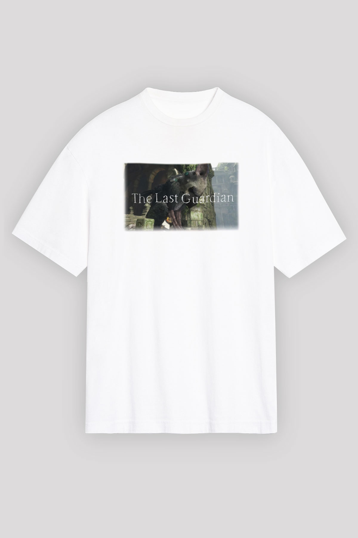 The Last Guardian Beyaz Unisex Oversize Tişört T-Shirt