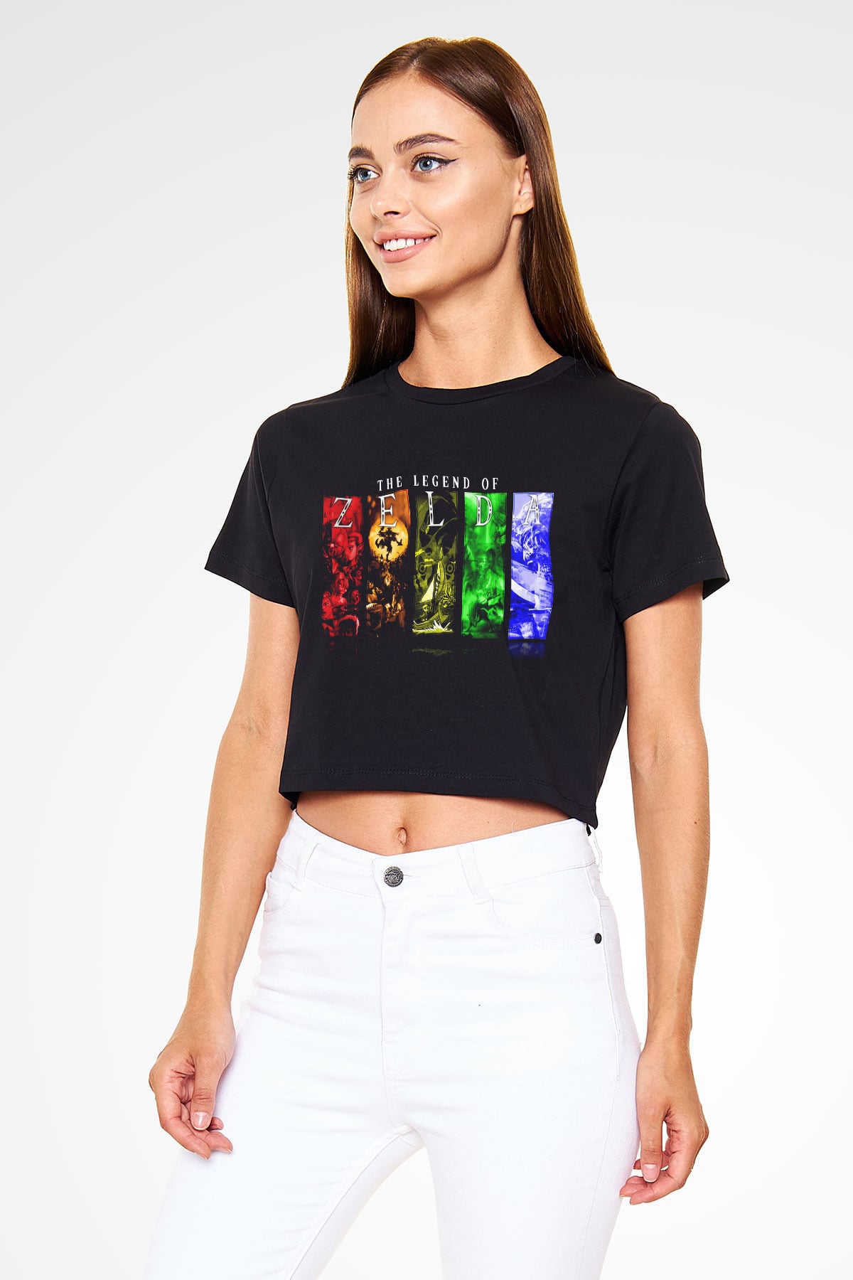 The Legend of Zelda Siyah Crop Top Tişört
