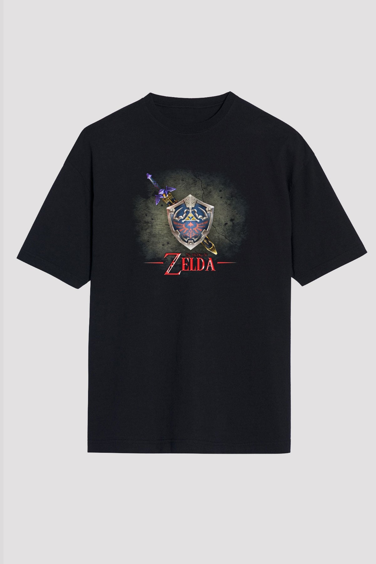 The Legend of Zelda Siyah Unisex Oversize Tişört