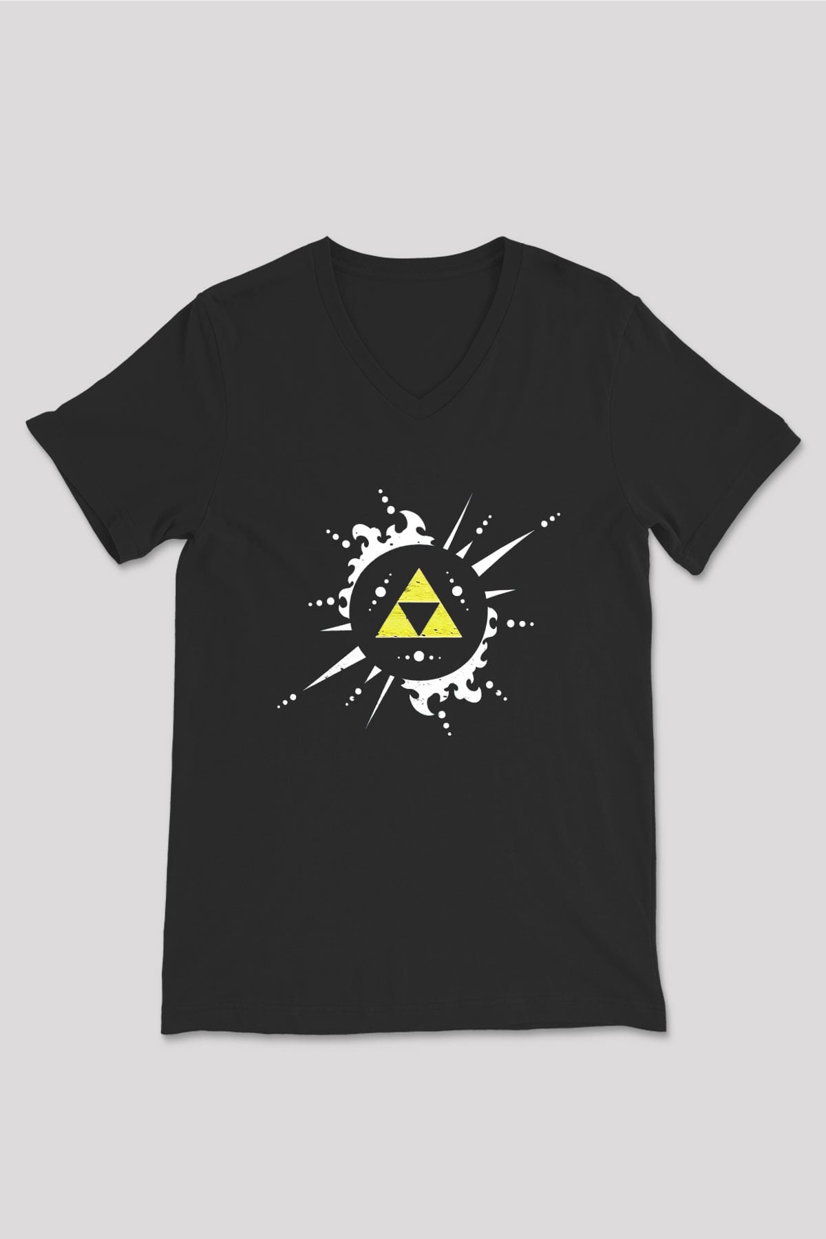 The Legend of Zelda Siyah Unisex V Yaka Tişört