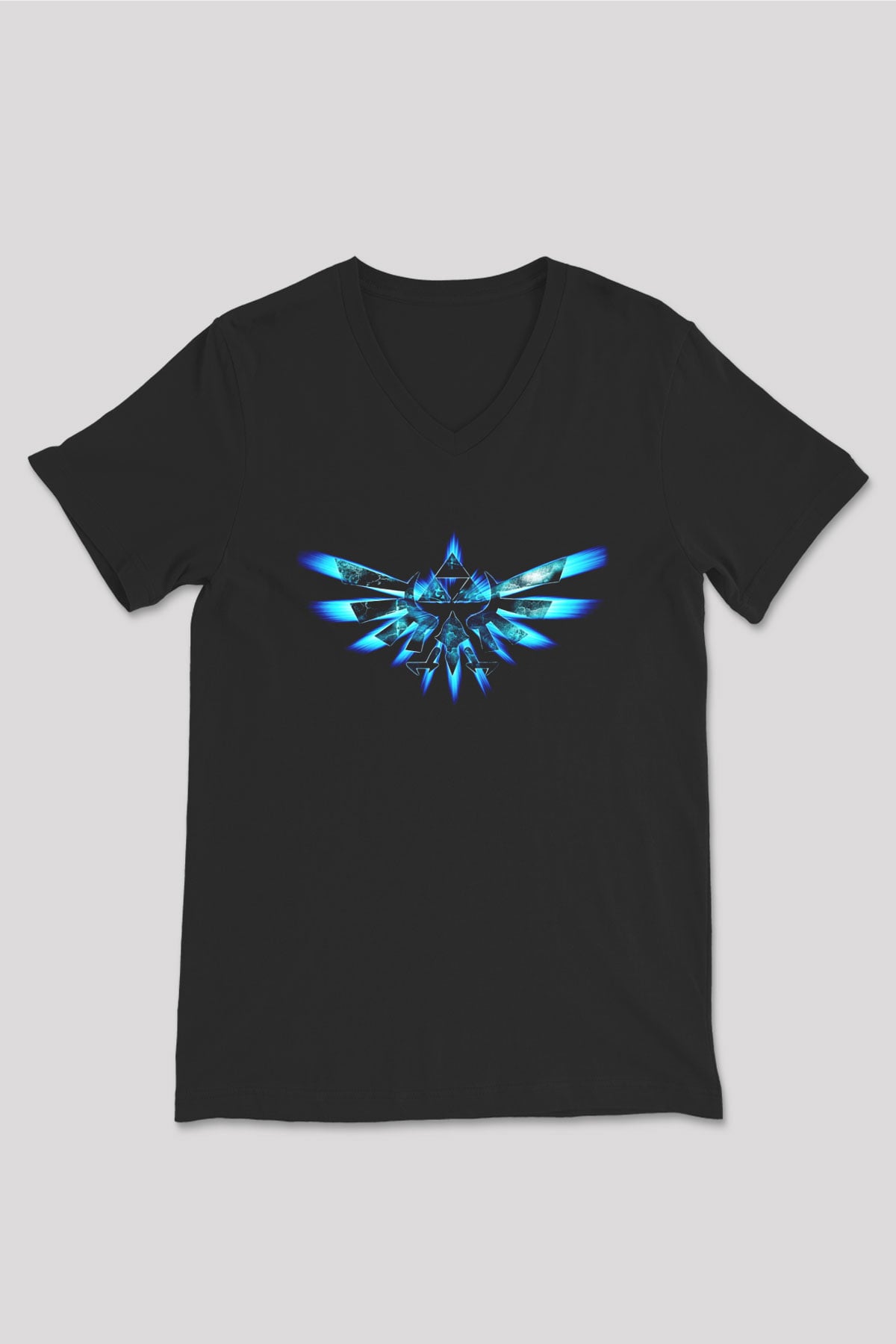 The Legend of Zelda Siyah Unisex V Yaka Tişört