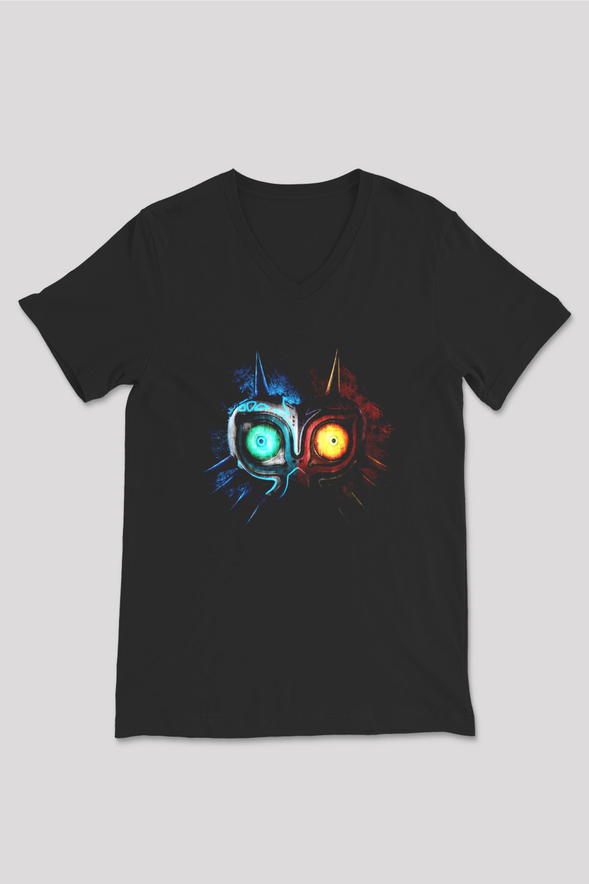 The Legend of Zelda Siyah Unisex V Yaka Tişört
