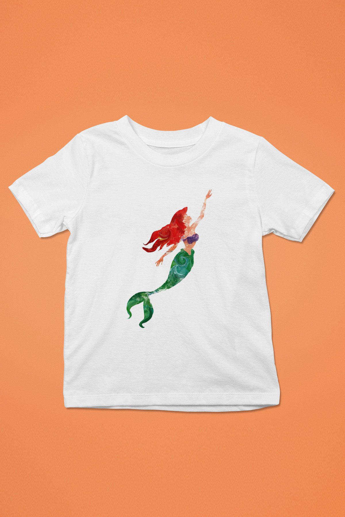The Little Mermaid Baskılı Beyaz Unisex Çocuk Tişört