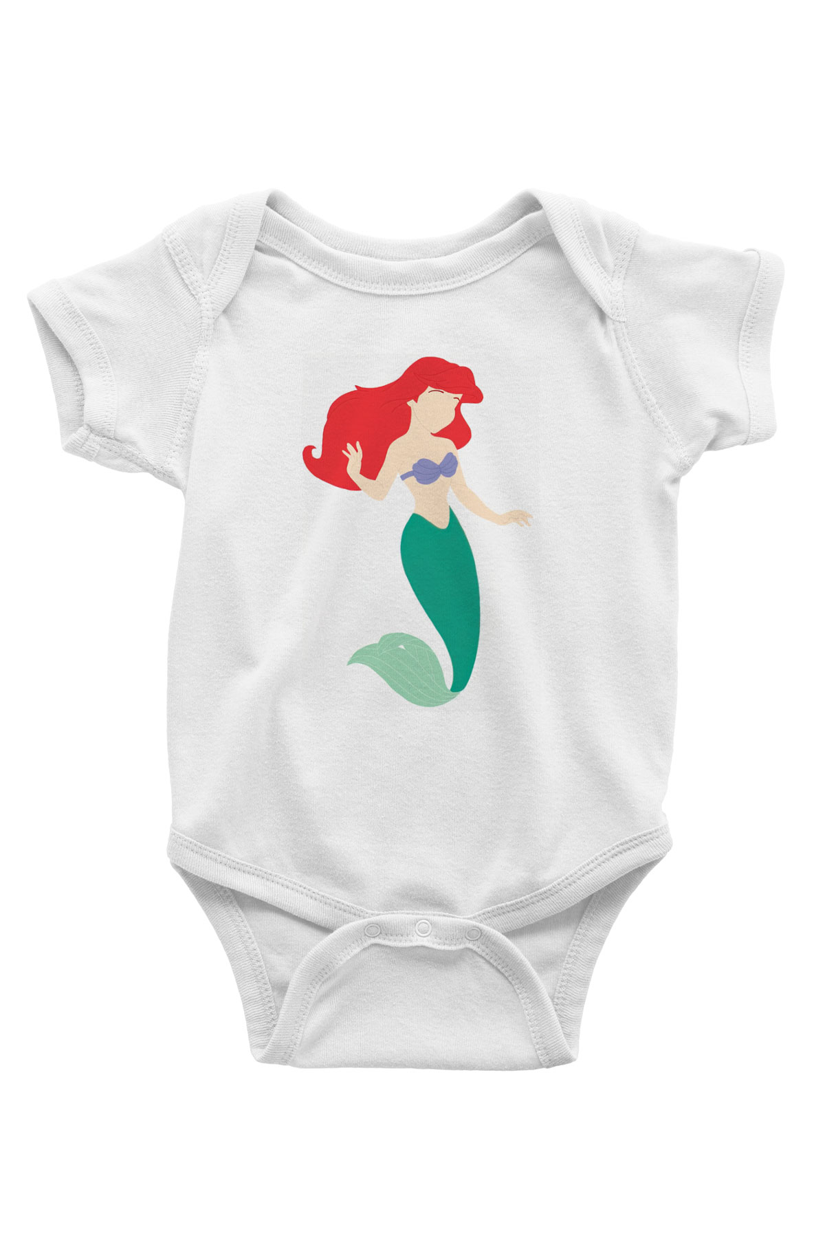 The Little Mermaid Beyaz Bebek Body - Zıbın