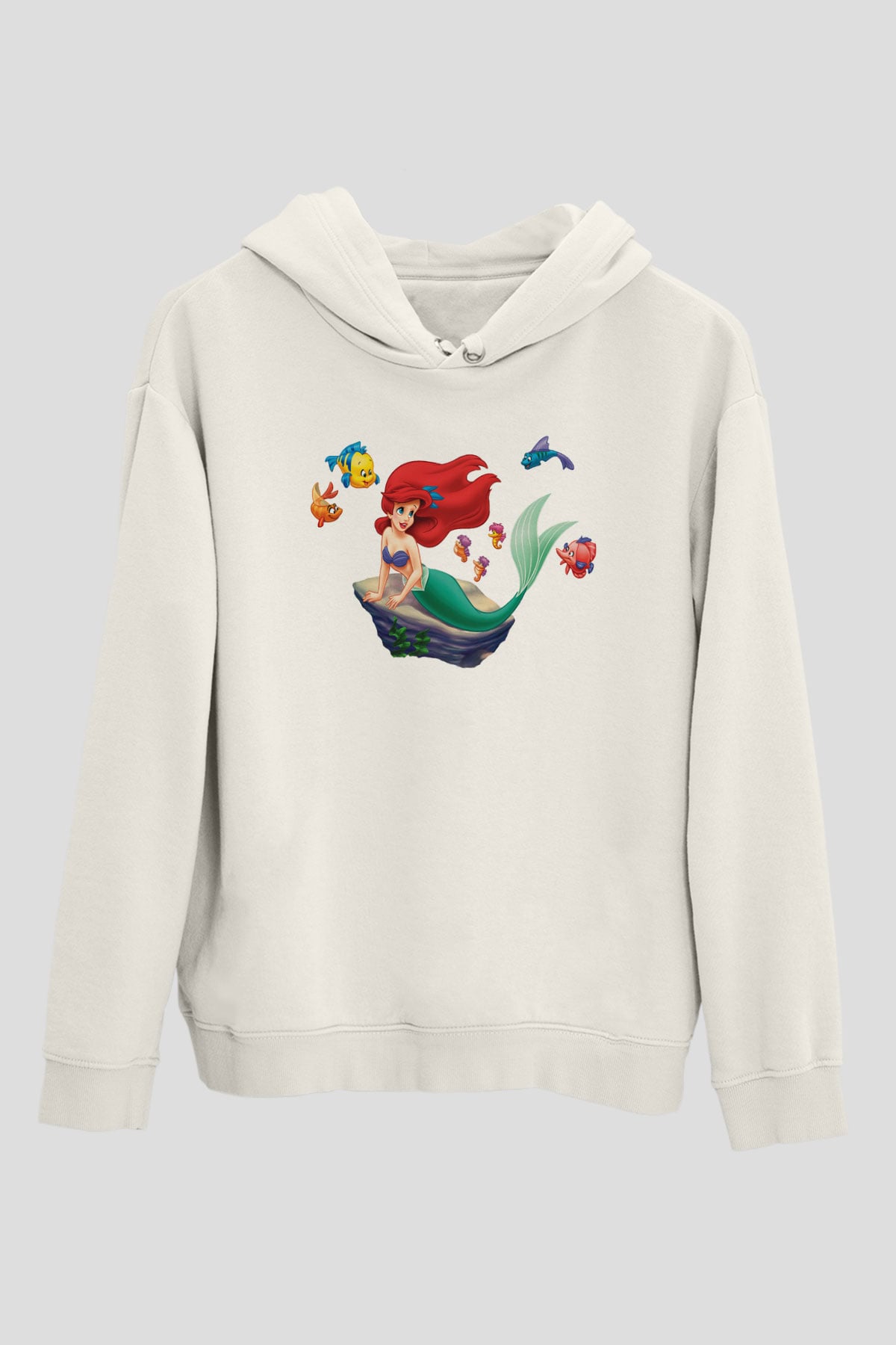 The Little Mermaid Beyaz Unisex Hoodie