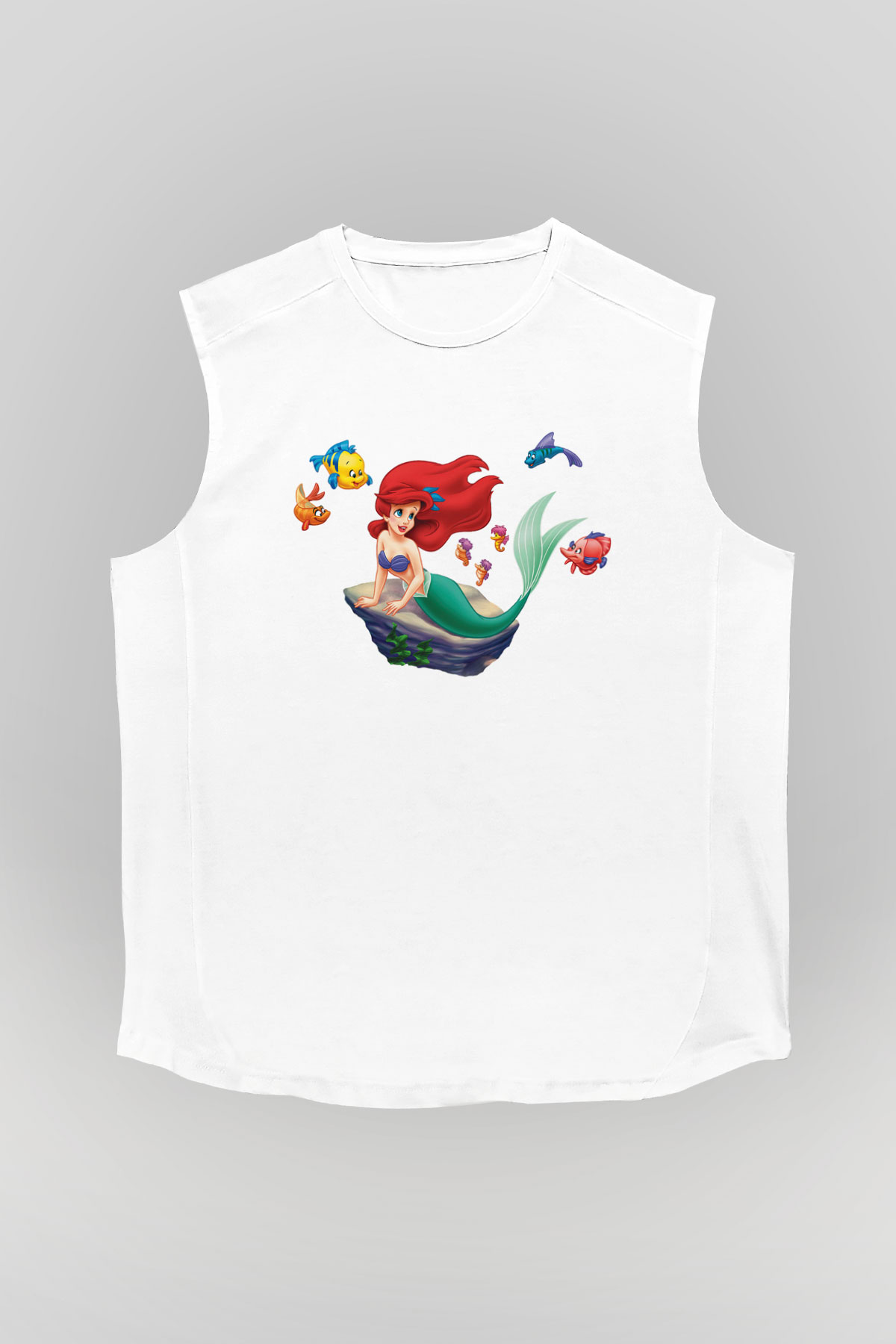 The Little Mermaid Beyaz Unisex Kolsuz Tişört