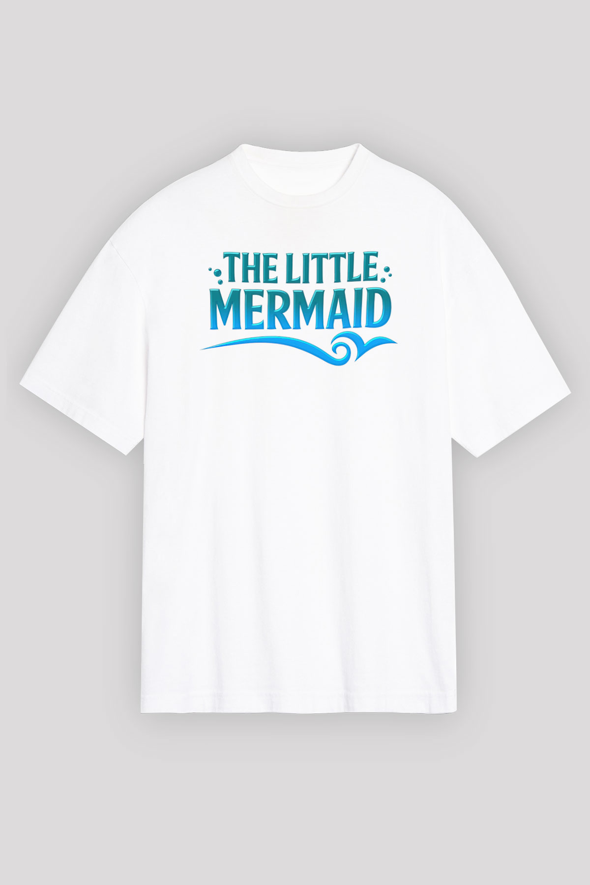 The Little Mermaid Beyaz Unisex Oversize Tişört T-Shirt