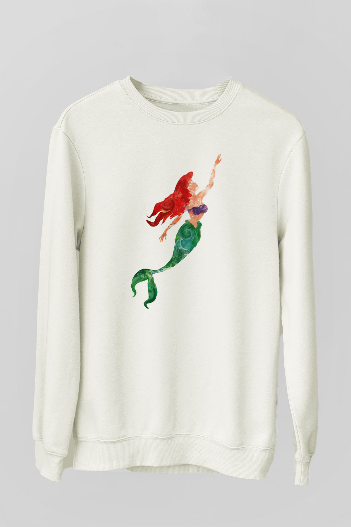 The Little Mermaid Beyaz Unisex Sweatshirt