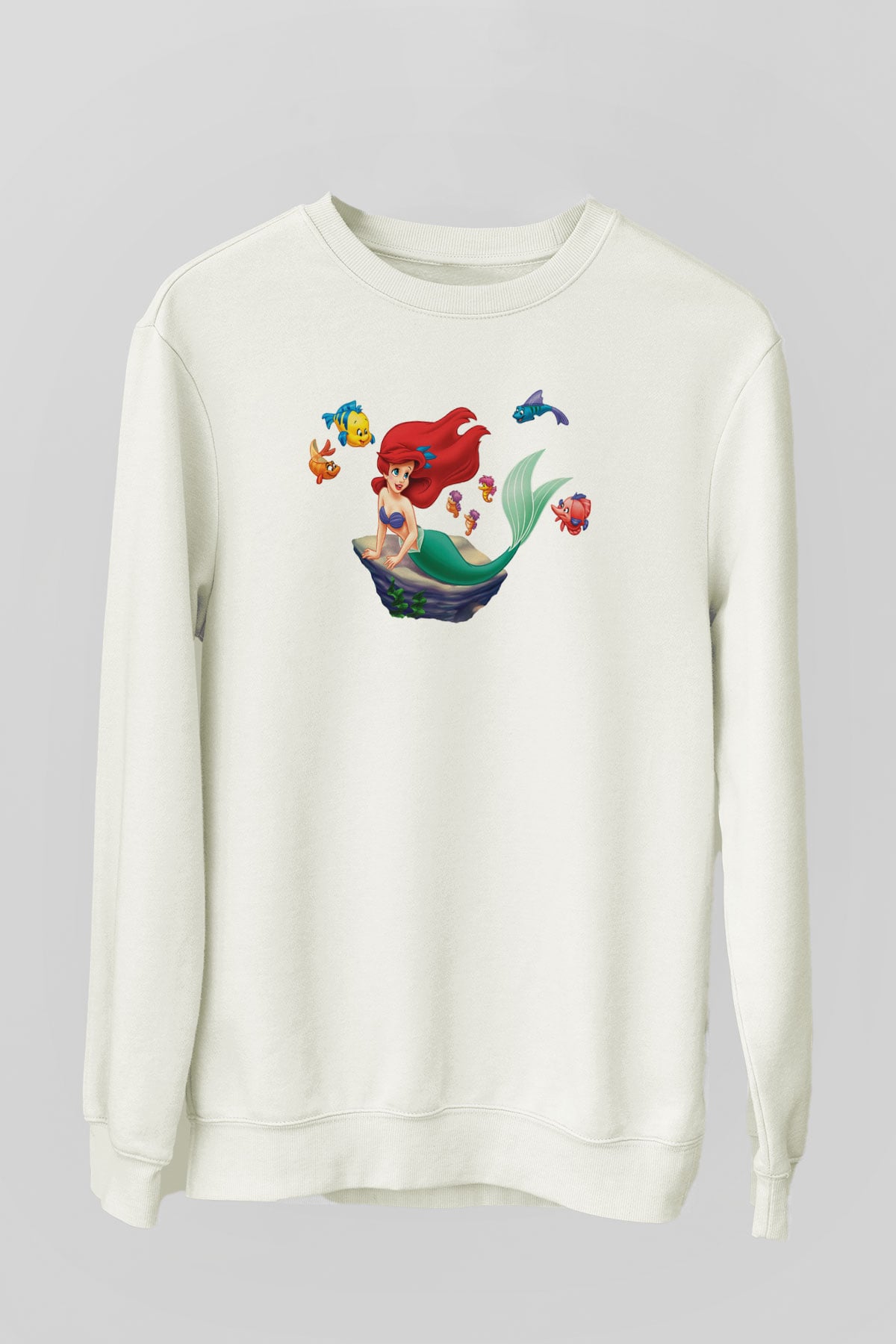 The Little Mermaid Beyaz Unisex Sweatshirt