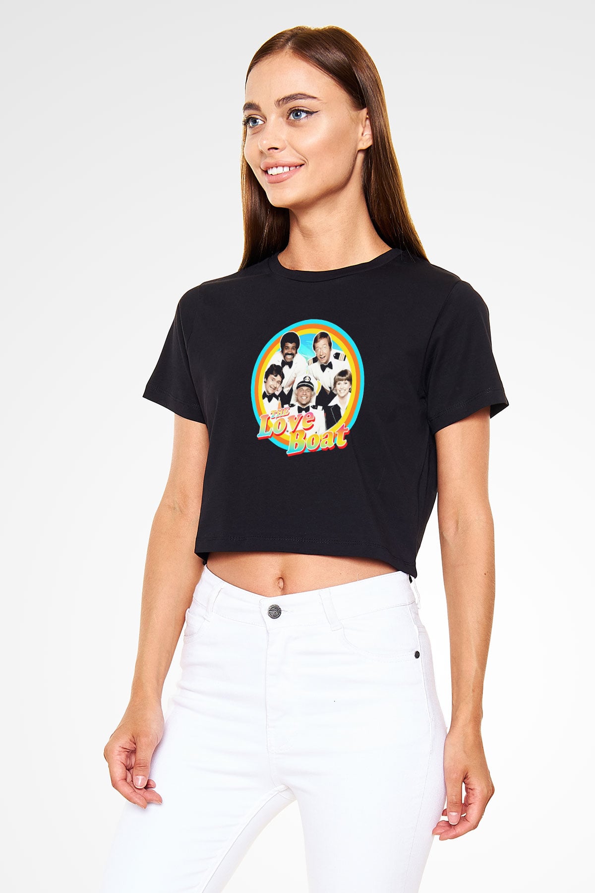 The Love Boat Siyah   Crop Top Tişört
