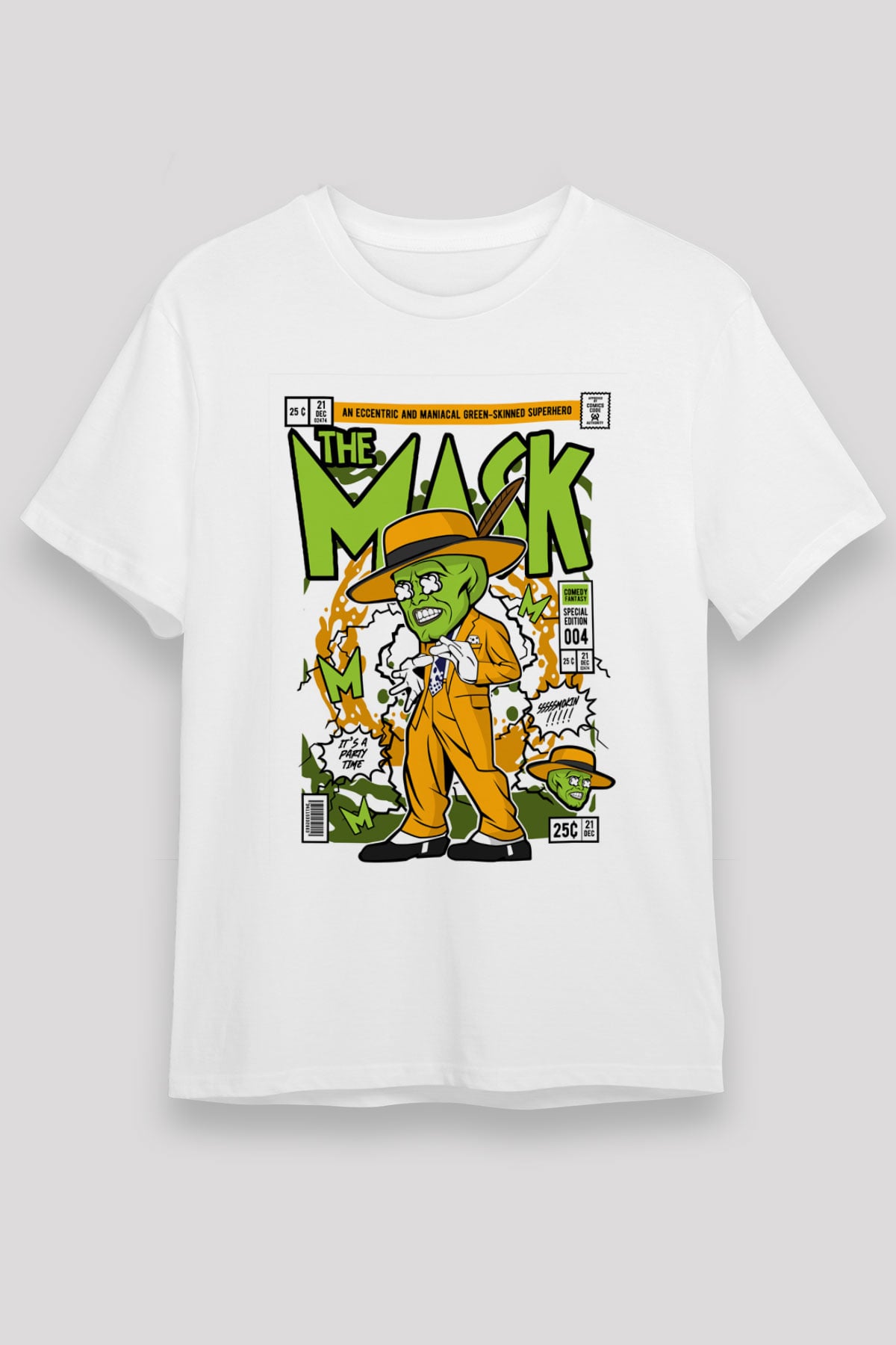 The Mask Baskılı Unisex Beyaz Tişört