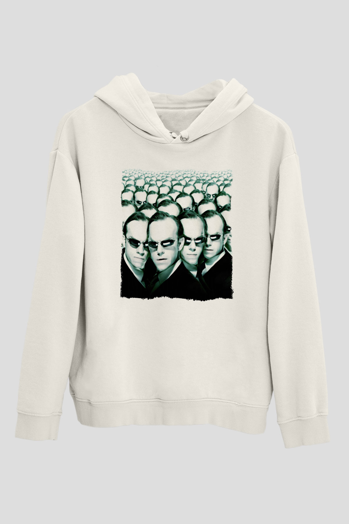 The Matrix Beyaz Unisex Hoodie