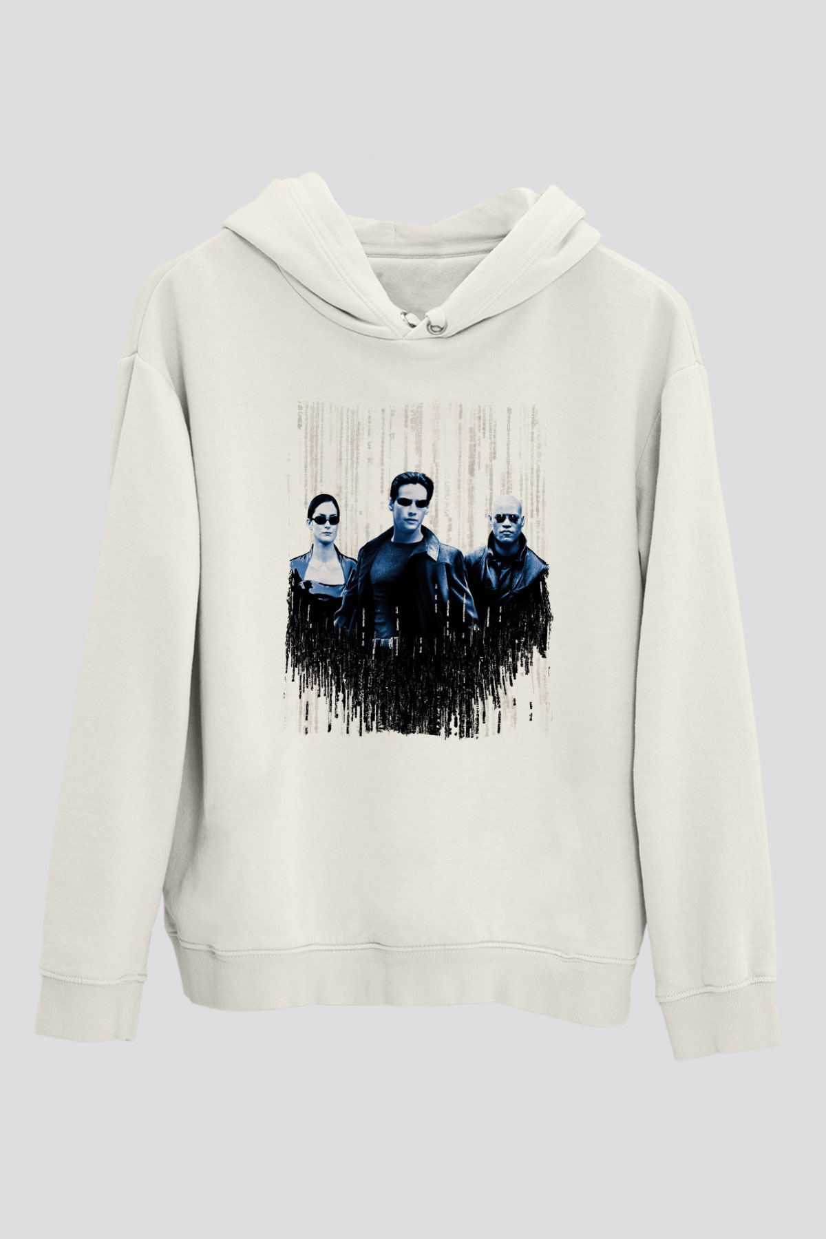 The Matrix Beyaz Unisex Hoodie