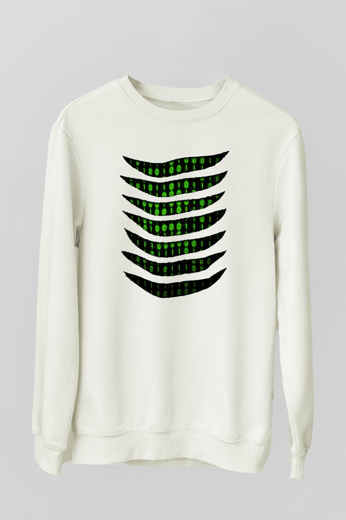 The Matrix Beyaz Unisex Sweatshirt