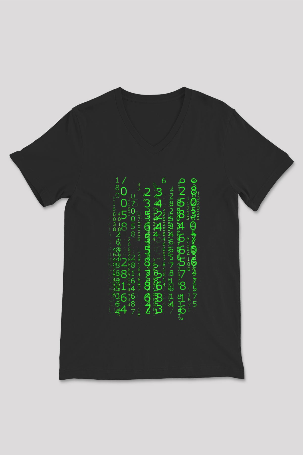 The Matrix Siyah Unisex V Yaka Tişört T-Shirt