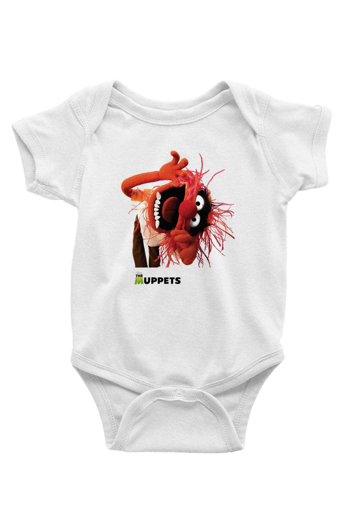 The Muppets Baskılı Beyaz Unisex Bebek Body - Zıbın