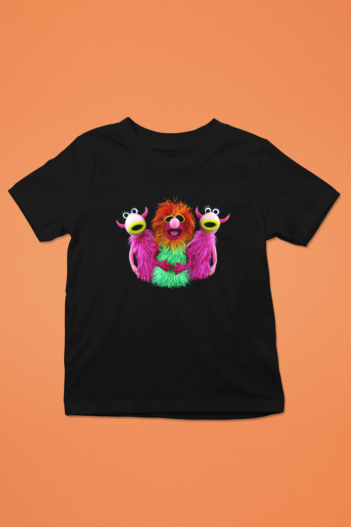 The Muppets Baskılı Siyah Unisex Çocuk Tişört
