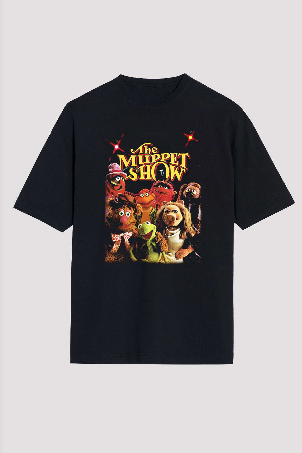 The Muppets Siyah Unisex Oversize Tişört