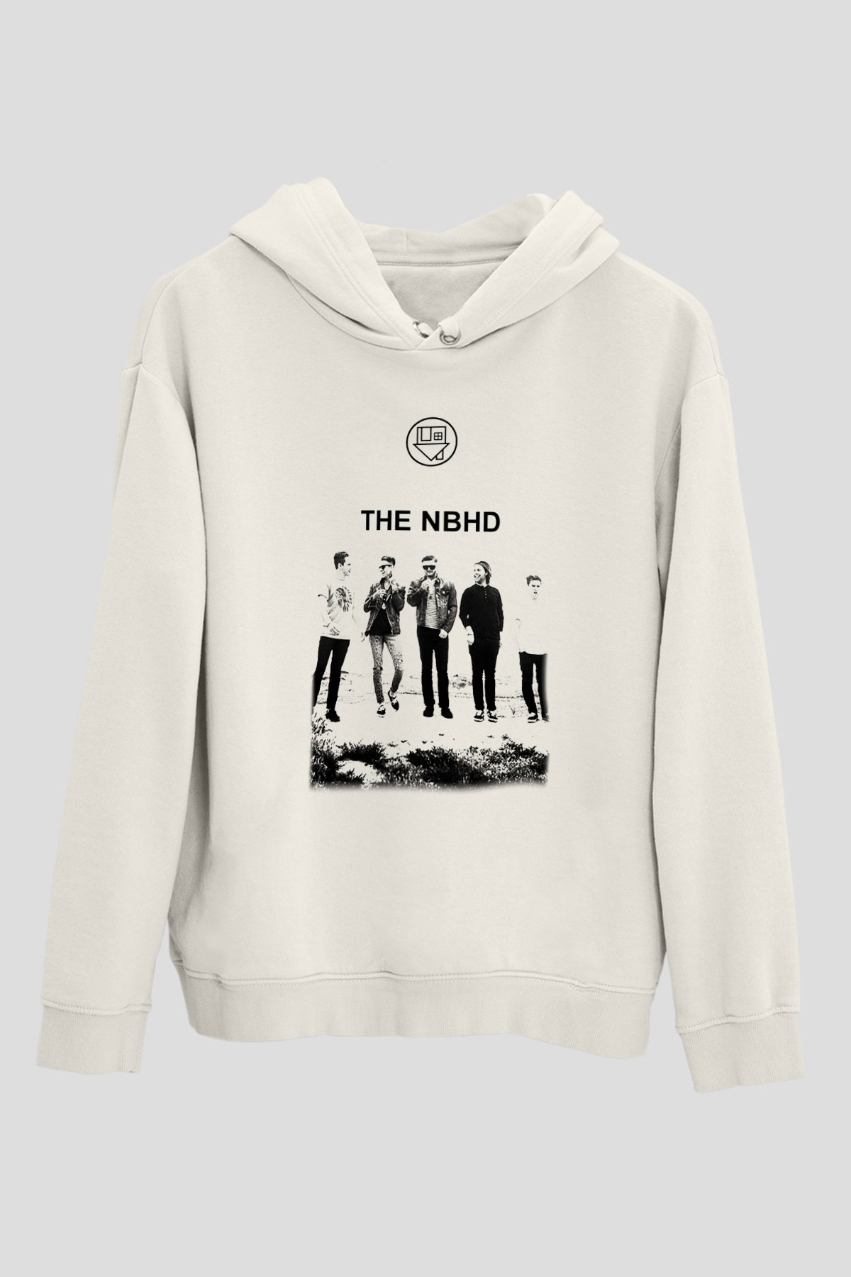 The Neighbourhood Beyaz Unisex Kapşonlu Sweatshirt