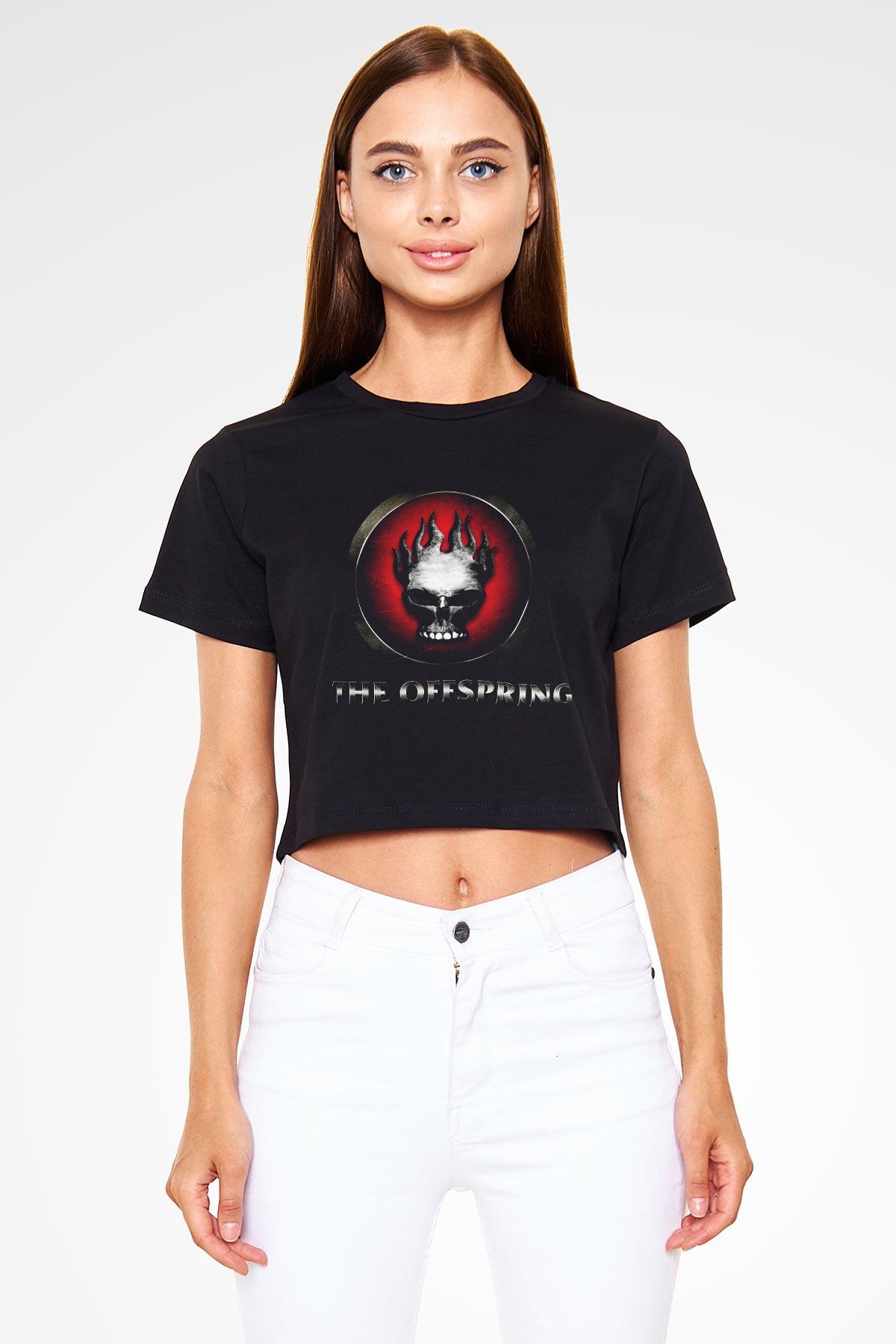 The Offspring Siyah Crop Top Tişört