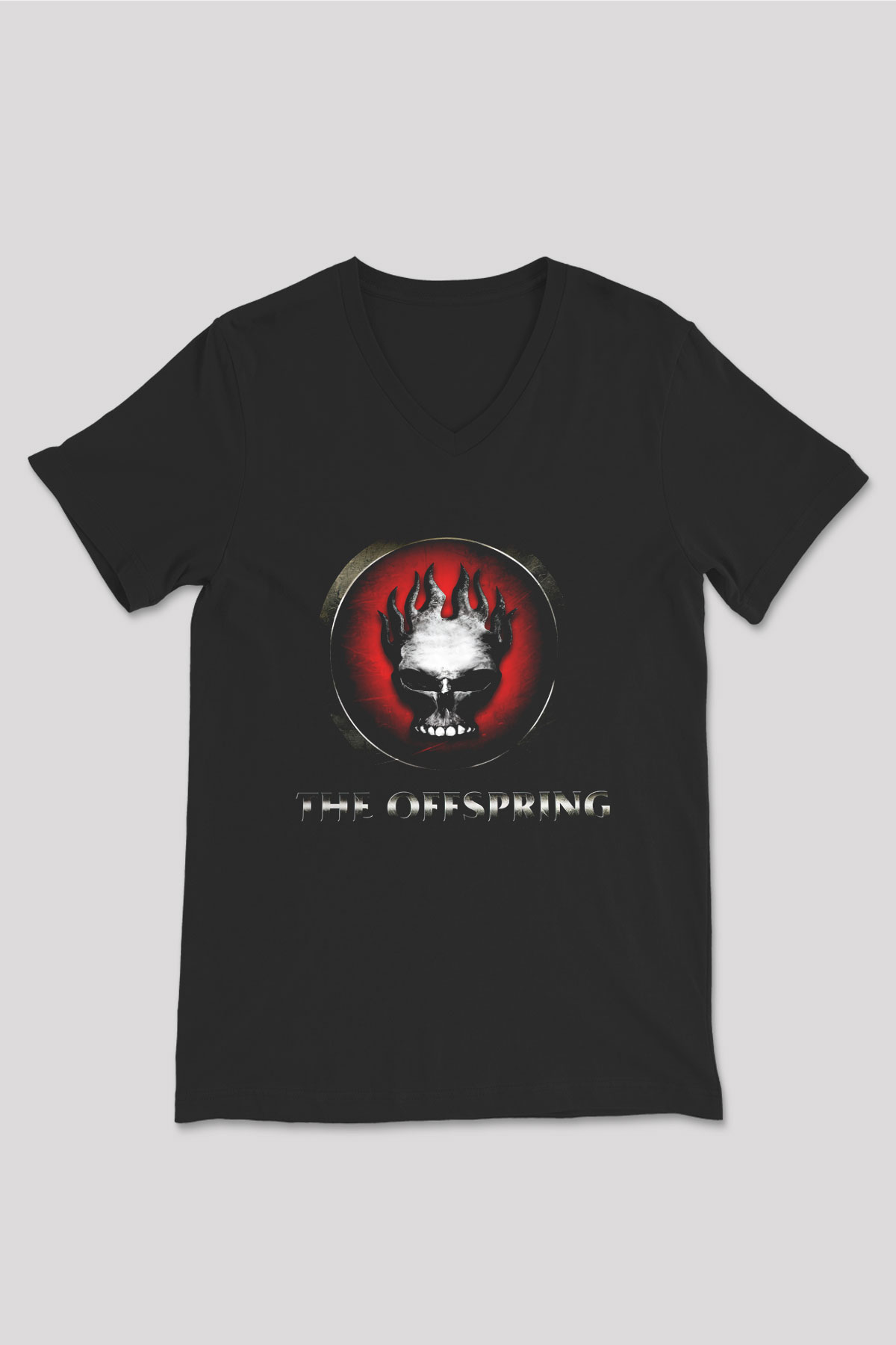 The Offspring Siyah Unisex V Yaka Tişört T-Shirt