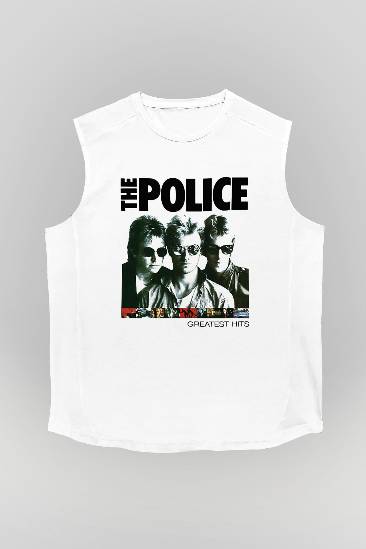 The Police Beyaz Unisex Kolsuz Tişört